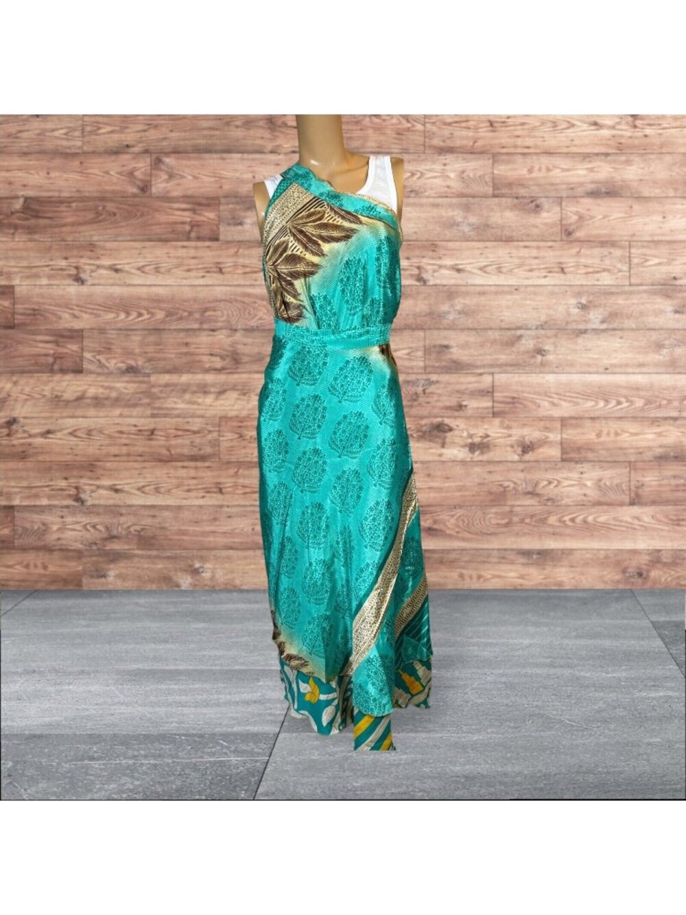 Boho Wrap Skirt Double Layer Sari Multi Wear 36 Travel Resort Festival Hippie